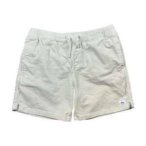 Katin Shorts Men Large Creme Corduroy Elastic Waist Drawstring Casual Surfer
